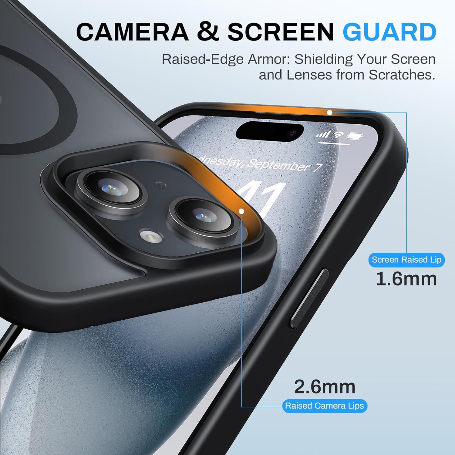Entronix [Magnetic] Case Compatible with iPhone 15 - Translucent Frosted Matte