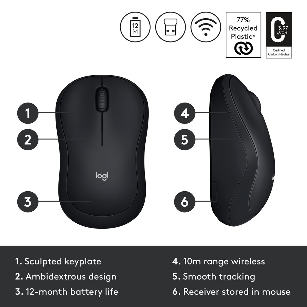 M185 2.4GHz 1000dpi Wireless Mouse