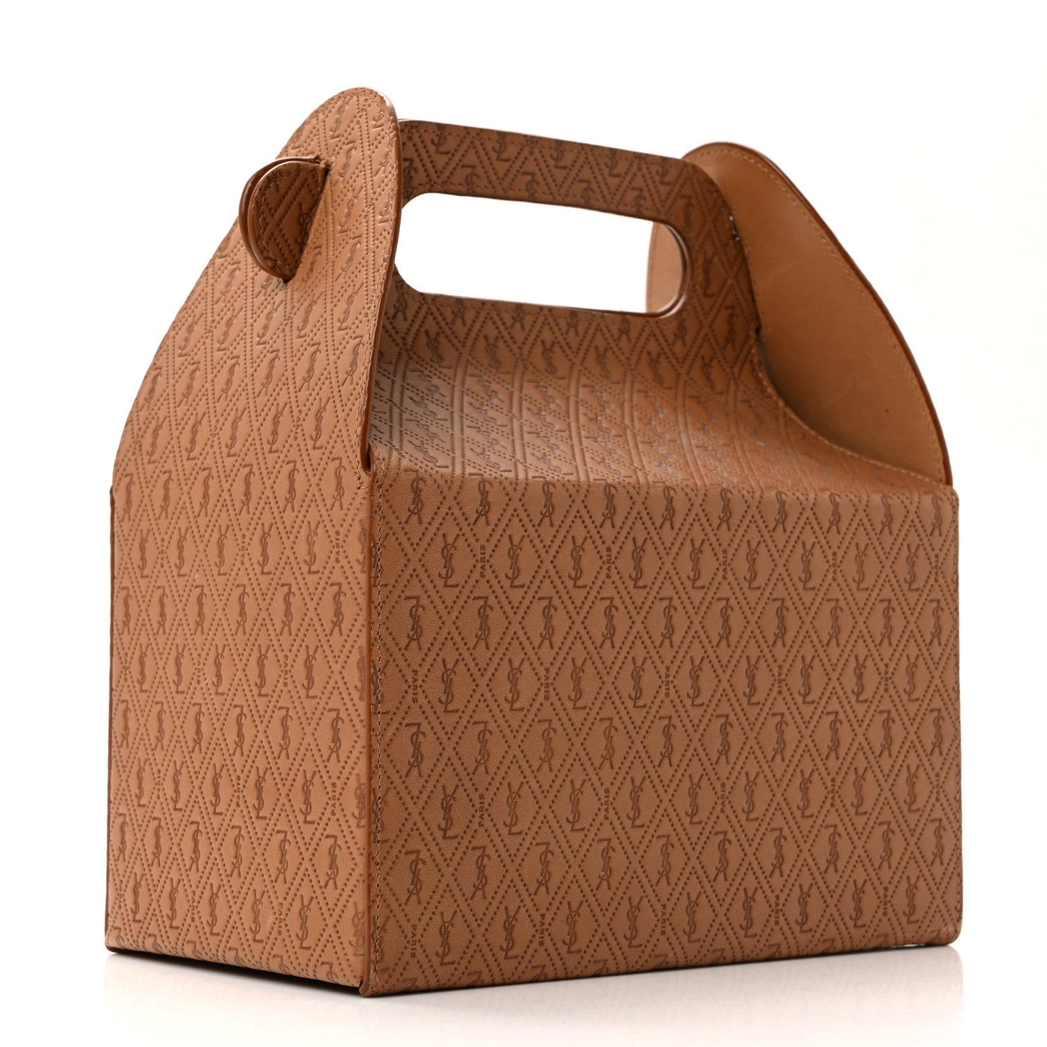 Calfskin Monogram Take Away Box Dusty Vintage Brown Gold