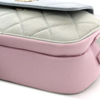 Goatskin Quilted Waist Bag Green Blue Pink