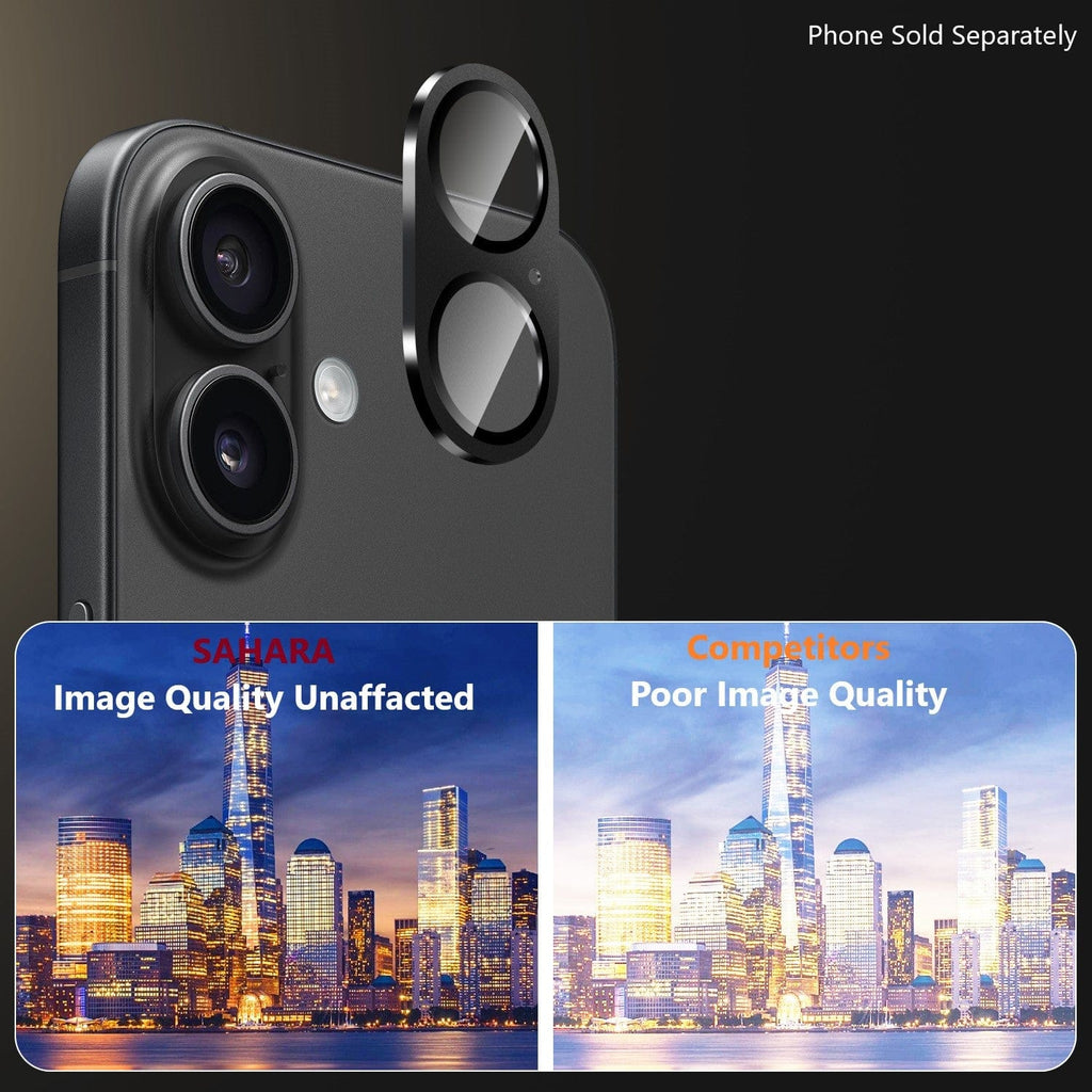 SAHARA - ZeroDamage HD Flexible Glass Camera Lens Protector - Apple iPhone 16/16 Plus (2-Pack)