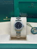 Rolex Oyster Perpetual 28 Watch - Domed Bezel - Black Index Dial - Oyster Bracelet - 276200 bkio