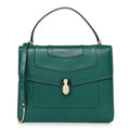 Calfskin Large Serpenti Forever Top Handle Emerald Green