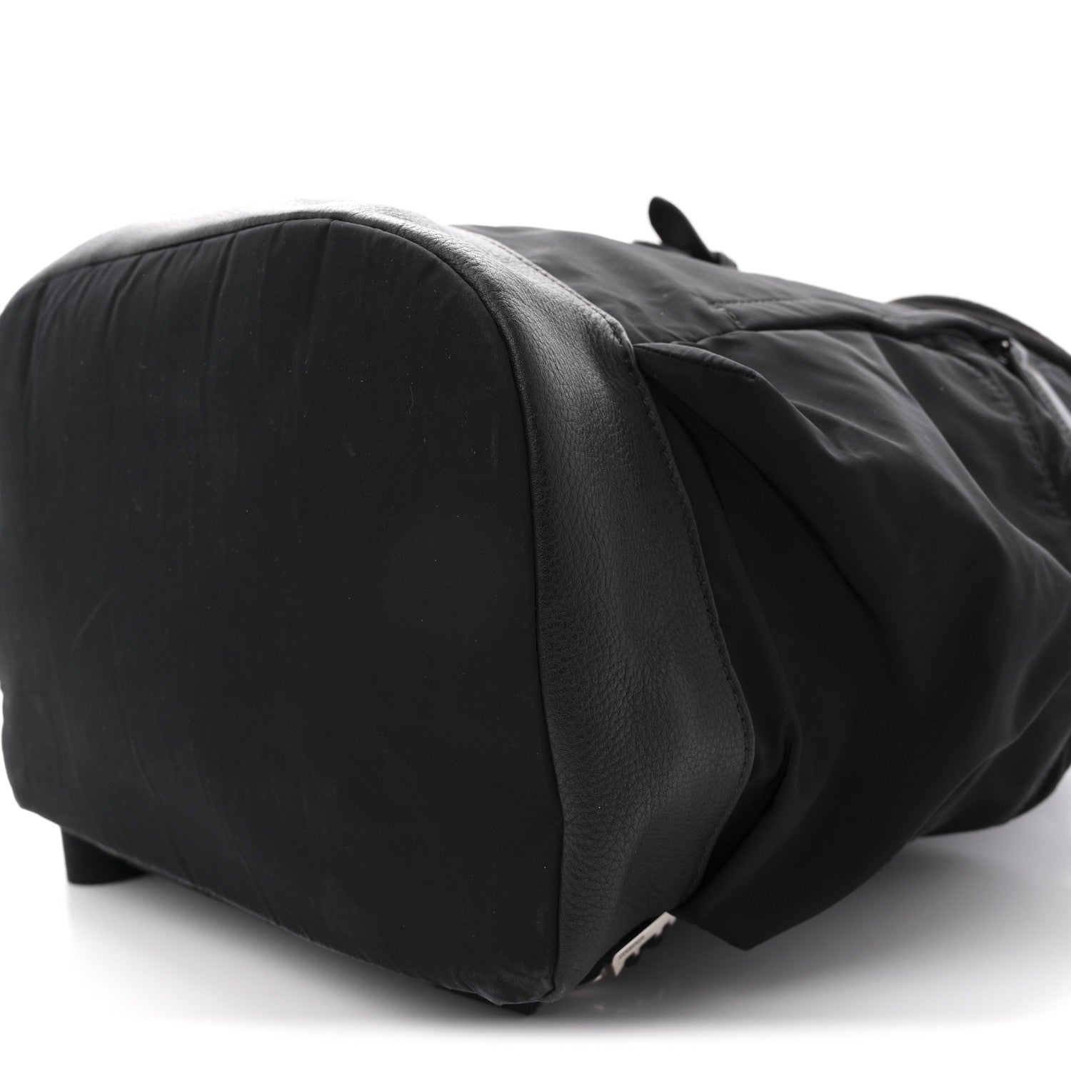 Nylon Grained Calfskin Watson Diaper Bag Black