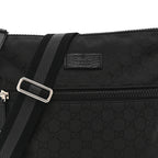 Nylon Monogram Small Flat Messenger Bag Black