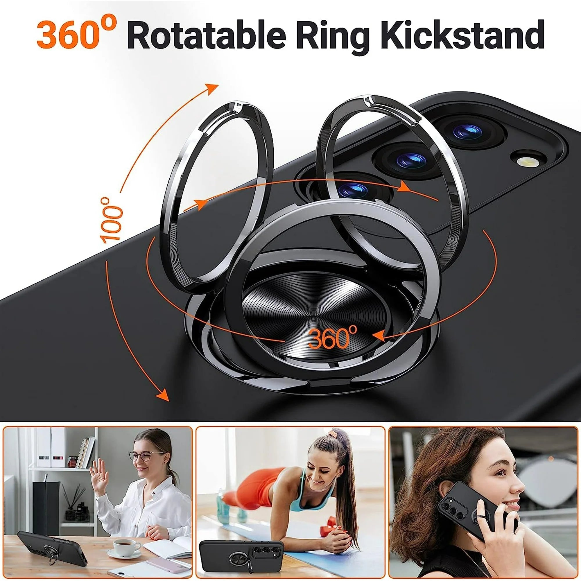 Entronix Case Compatible with Galaxy A25 - 360° Circular Ring Gripstand