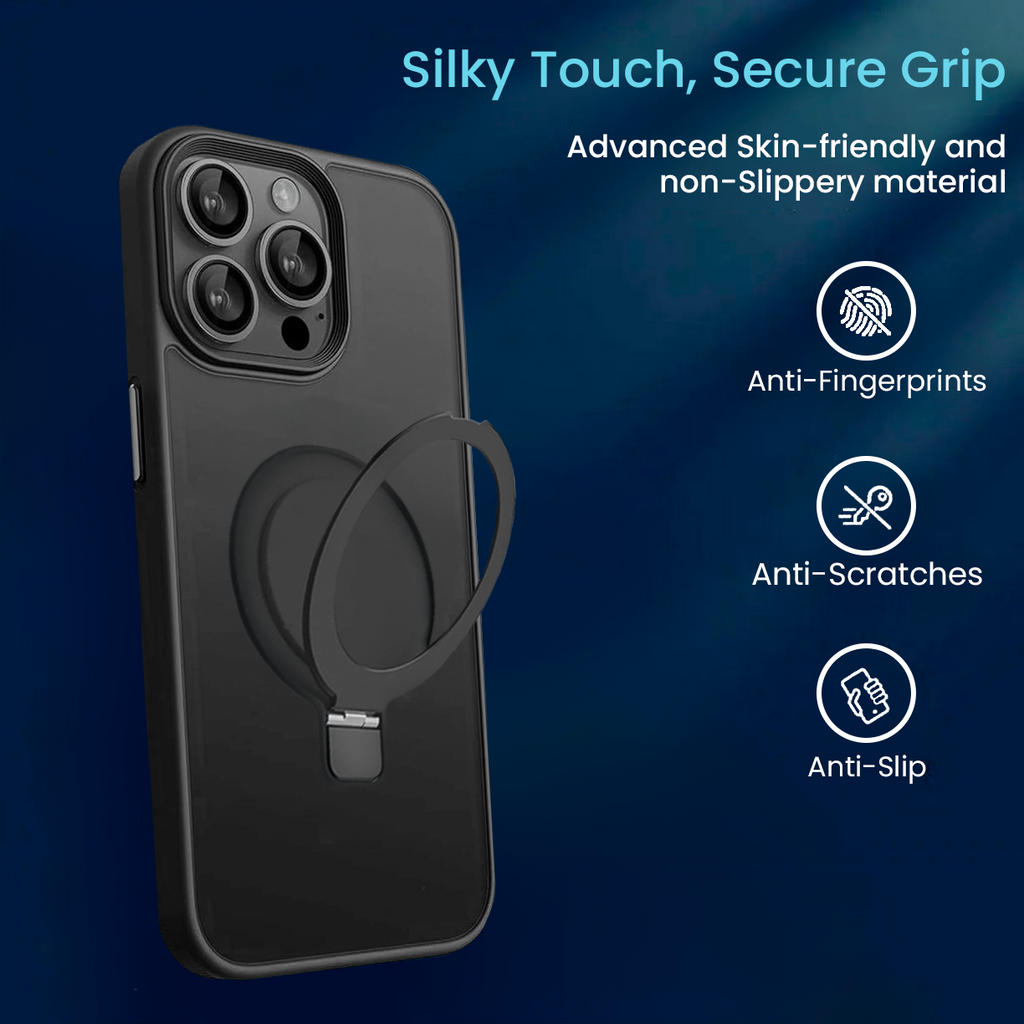 Entronix [Magnetic] Case Compatible with iPhone 15 Pro Max - Translucent Frosted Matte Gripstand