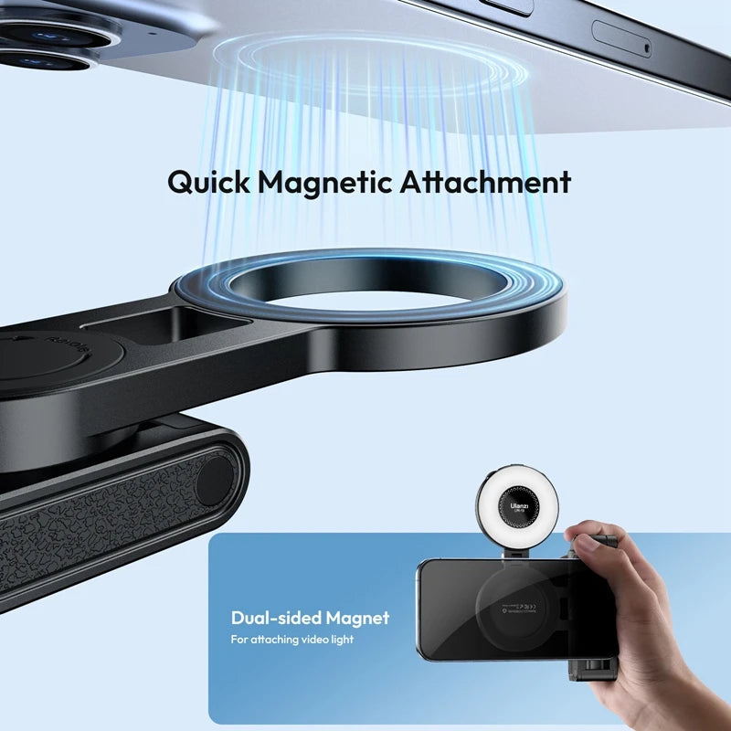 Magnetic Phone Tripod with Wireless Grip and Selfie Stick for iPhone 16, 15, 14, 13 Pro and Pro Max