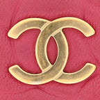 Lambskin Camellia Embossed Large Gusset Zip Around Wallet Fuchsia