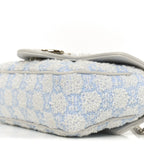 Sponge Boucle Matelasse Mini GG Marmont Shoulder Bag White Light Blue Grey