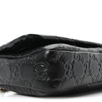Lambskin Embossed Mini GG Milano Top Handle Shoulder Bag Black