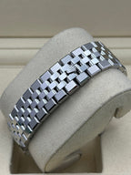 Rolex Land-Dweller 40 White Gold Oystersteel Intense White Honeycomb Motif Dial Fluted Bezel Flat Jubilee Bracelet 127334 - 2025