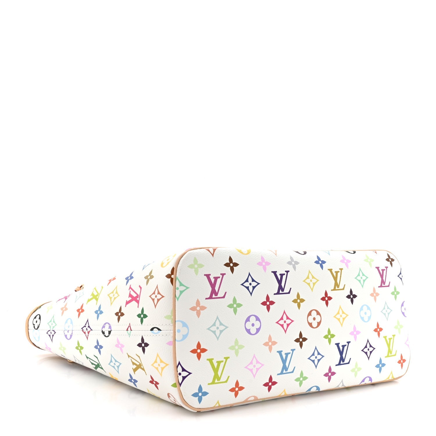 LV x TM Monogram Multicolor Neverfull MM White