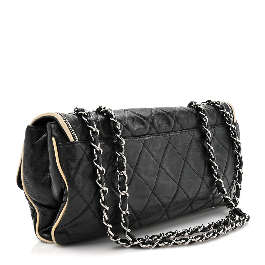 Lambskin East West Mademoiselle Flap Black