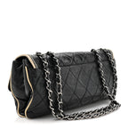 Lambskin East West Mademoiselle Flap Black