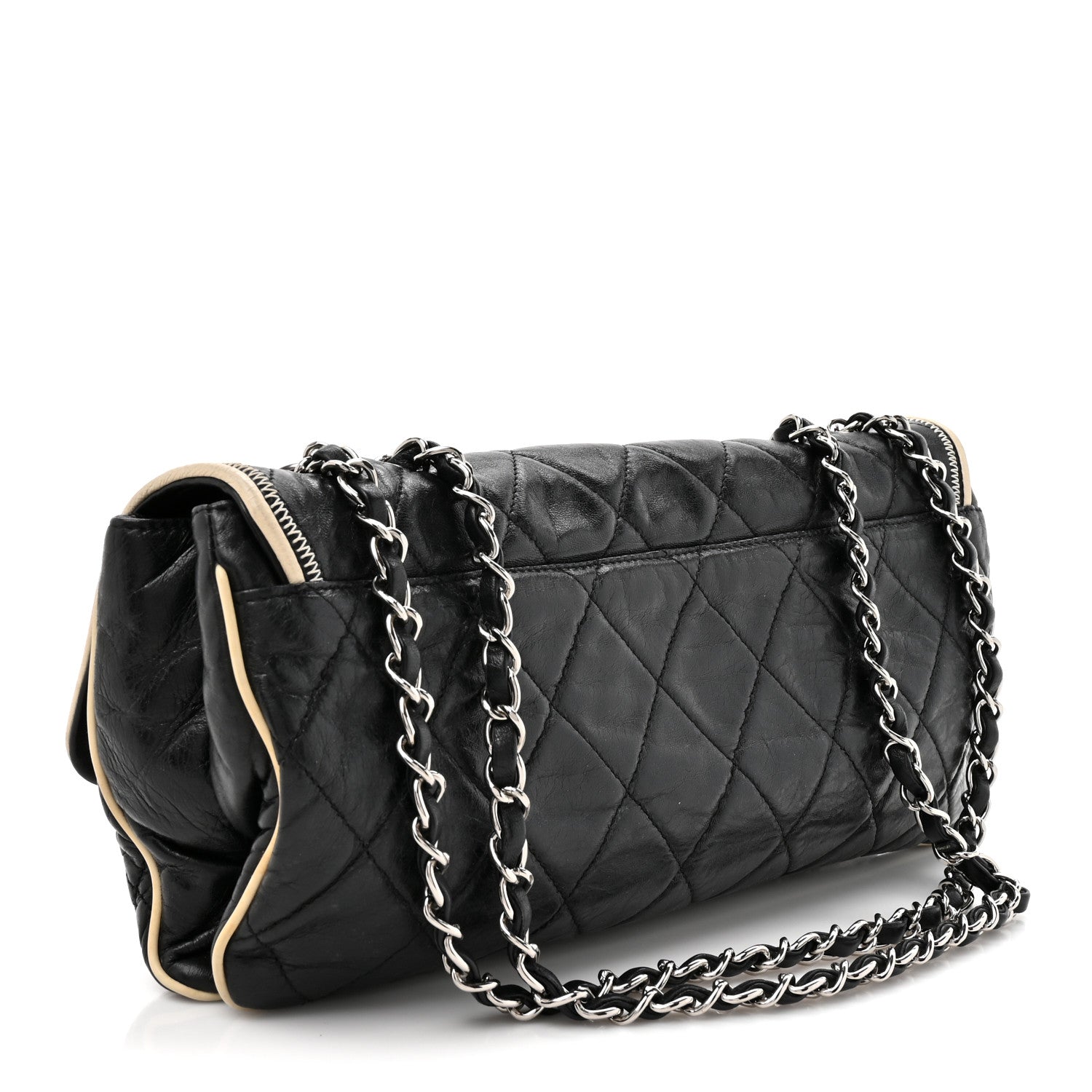Lambskin East West Mademoiselle Flap Black