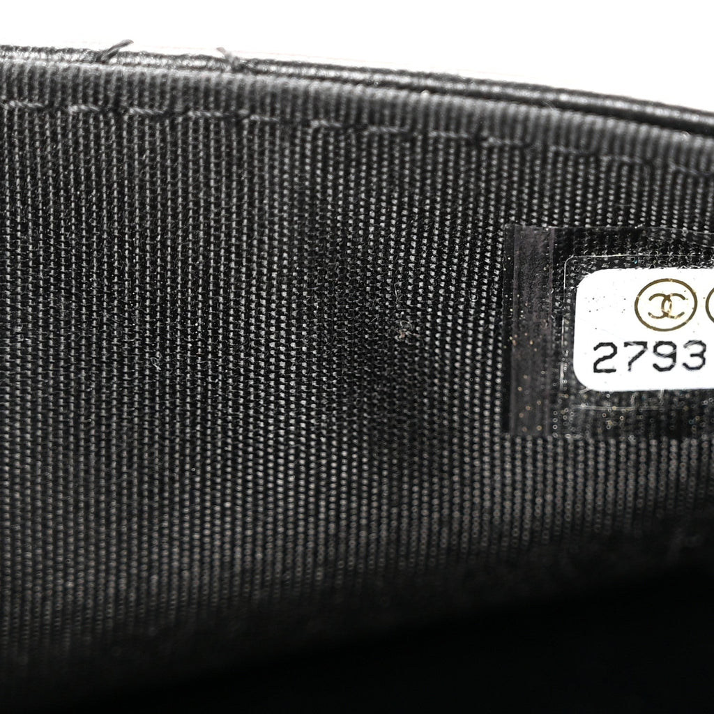 Lambskin Quilted Front Pocket Clutch With Chain Black