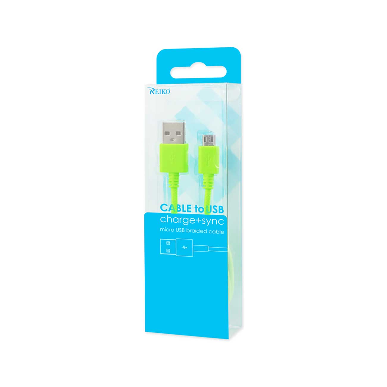 Reiko Braided Micro Usb Data Cable 3.3 Feet In Green