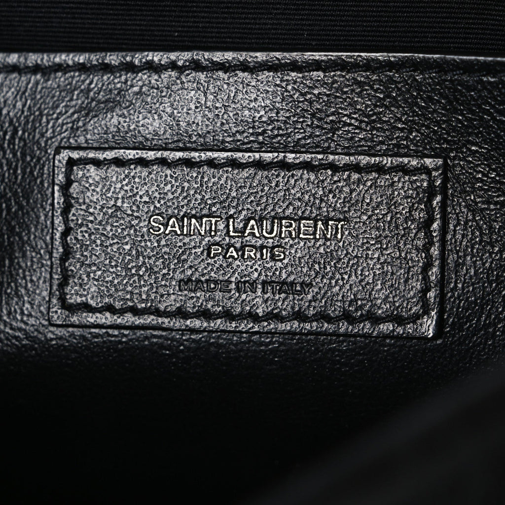 Crinkled Calfskin Matelasse Monogram Baby Niki Chain Satchel Black