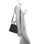 Grained Calfskin Medium St. Honore Tote Black