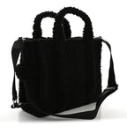 Polyester Cotton Medium The Teddy Traveler Tote Bag Black