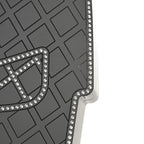 Plexiglass Crystal Quilted Minaudiere Clutch Black White
