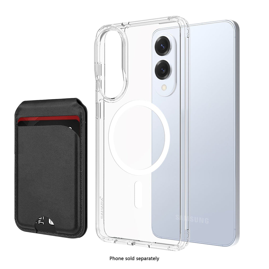 SAHARA - Venture Series Wallet Case - Samsung Galaxy S25 Edge - Clear/Scorpion Black