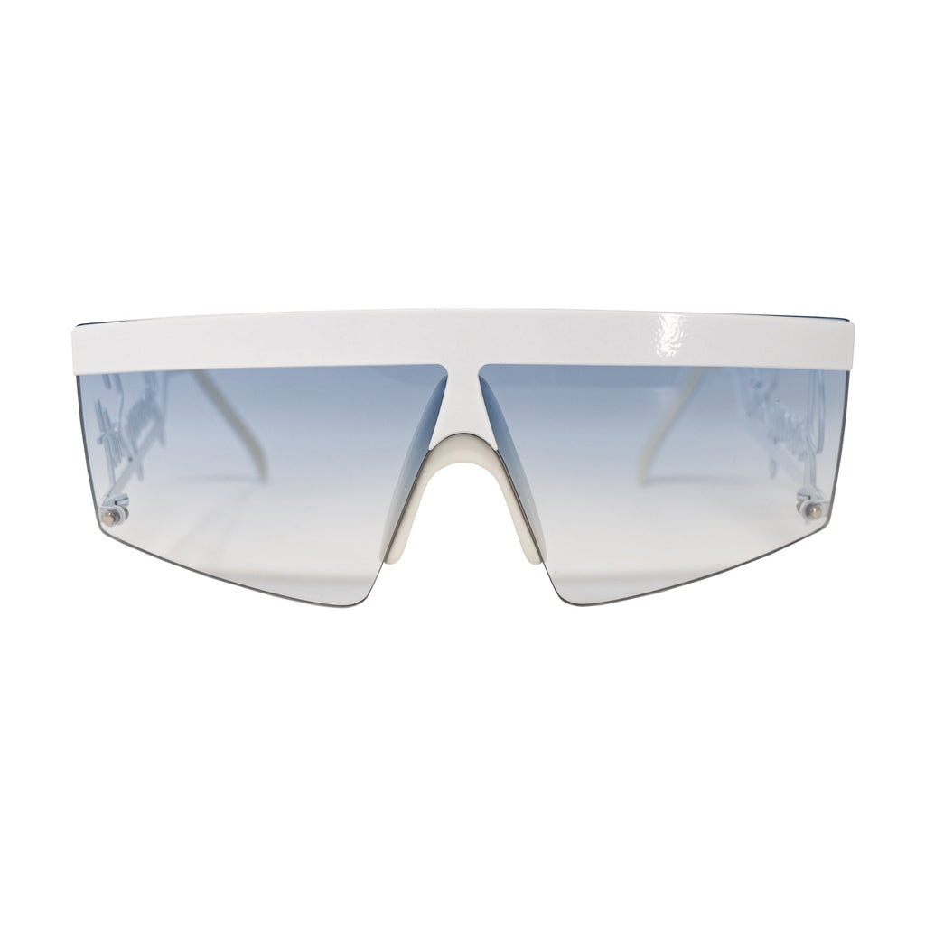 Jeremy Scott Ladies Rectangular White Signature Sunglasses