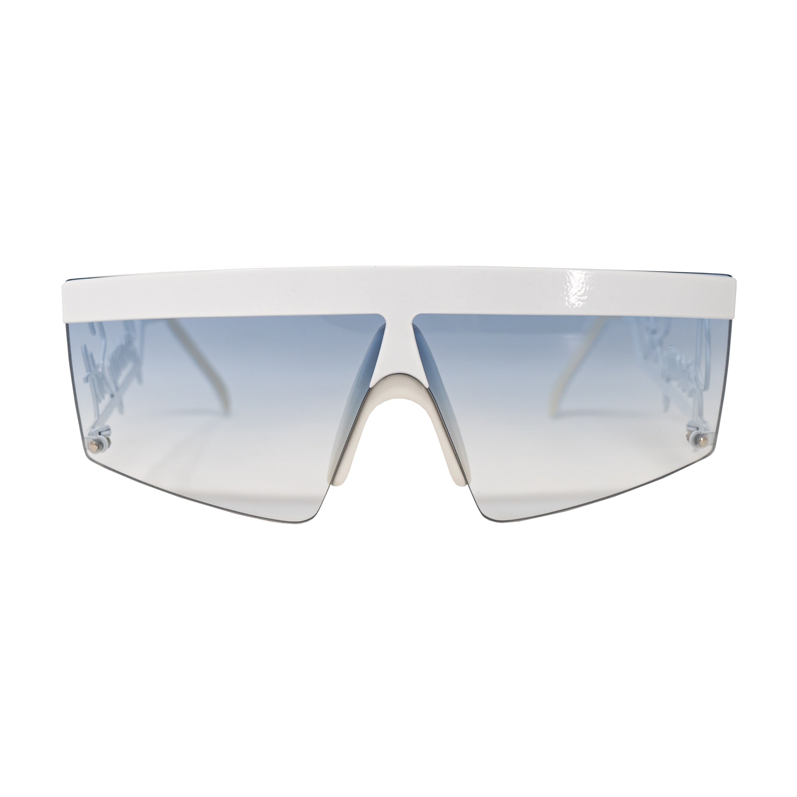 Jeremy Scott Ladies Rectangular White Signature Sunglasses