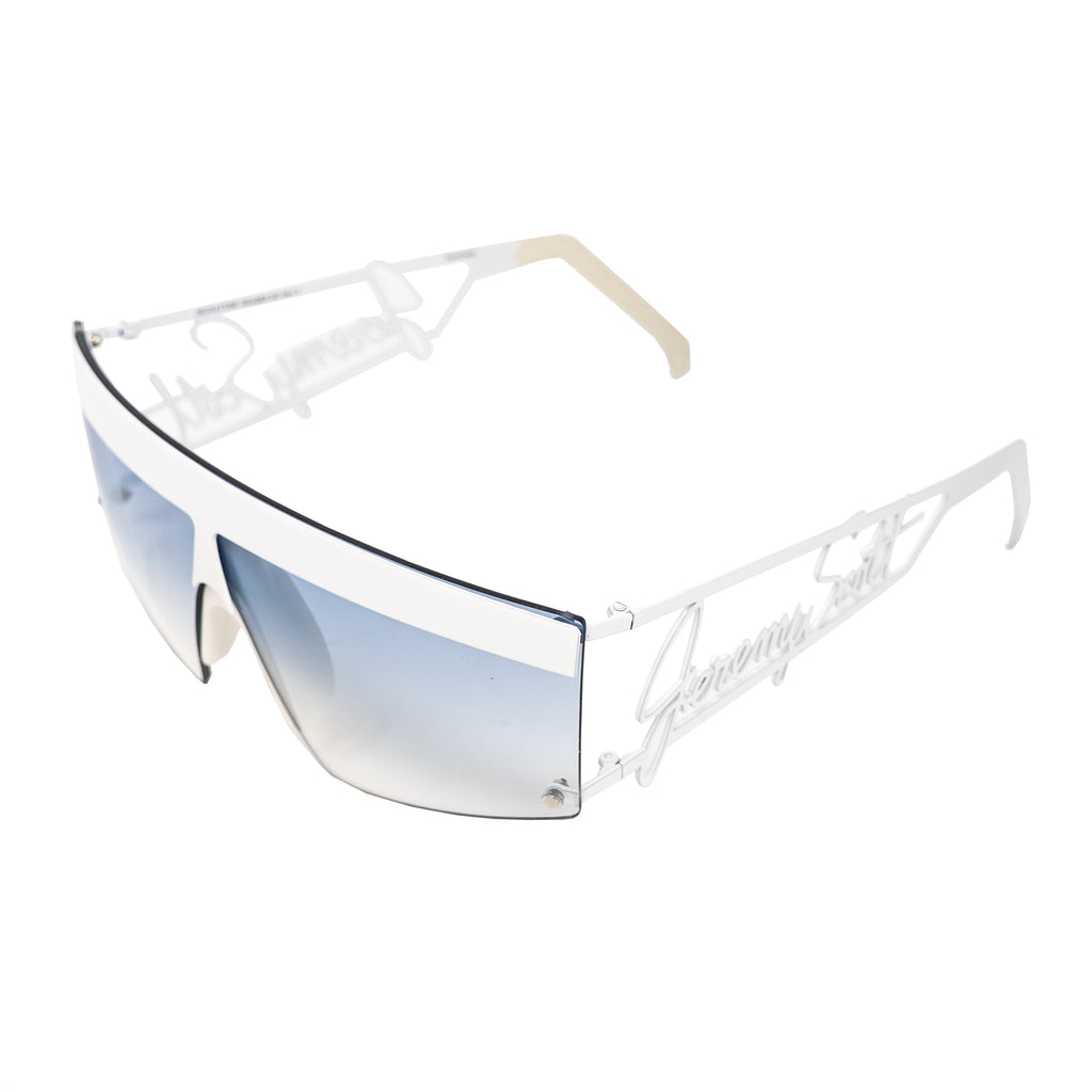 Jeremy Scott Ladies Rectangular White Signature Sunglasses