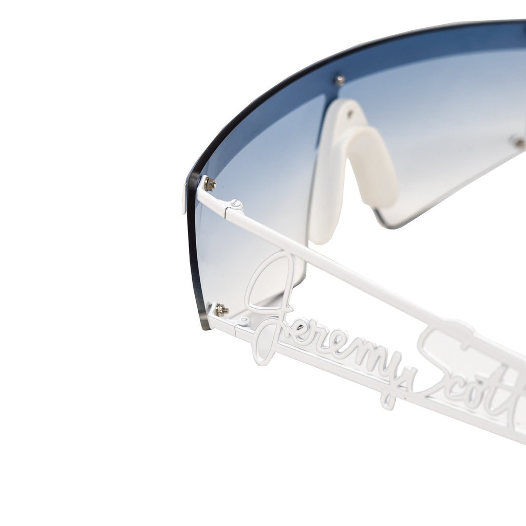 Jeremy Scott Ladies Rectangular White Signature Sunglasses