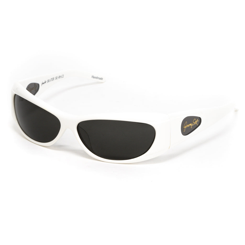 Jeremy Scott Ladies Oval White Skater Sunglasses