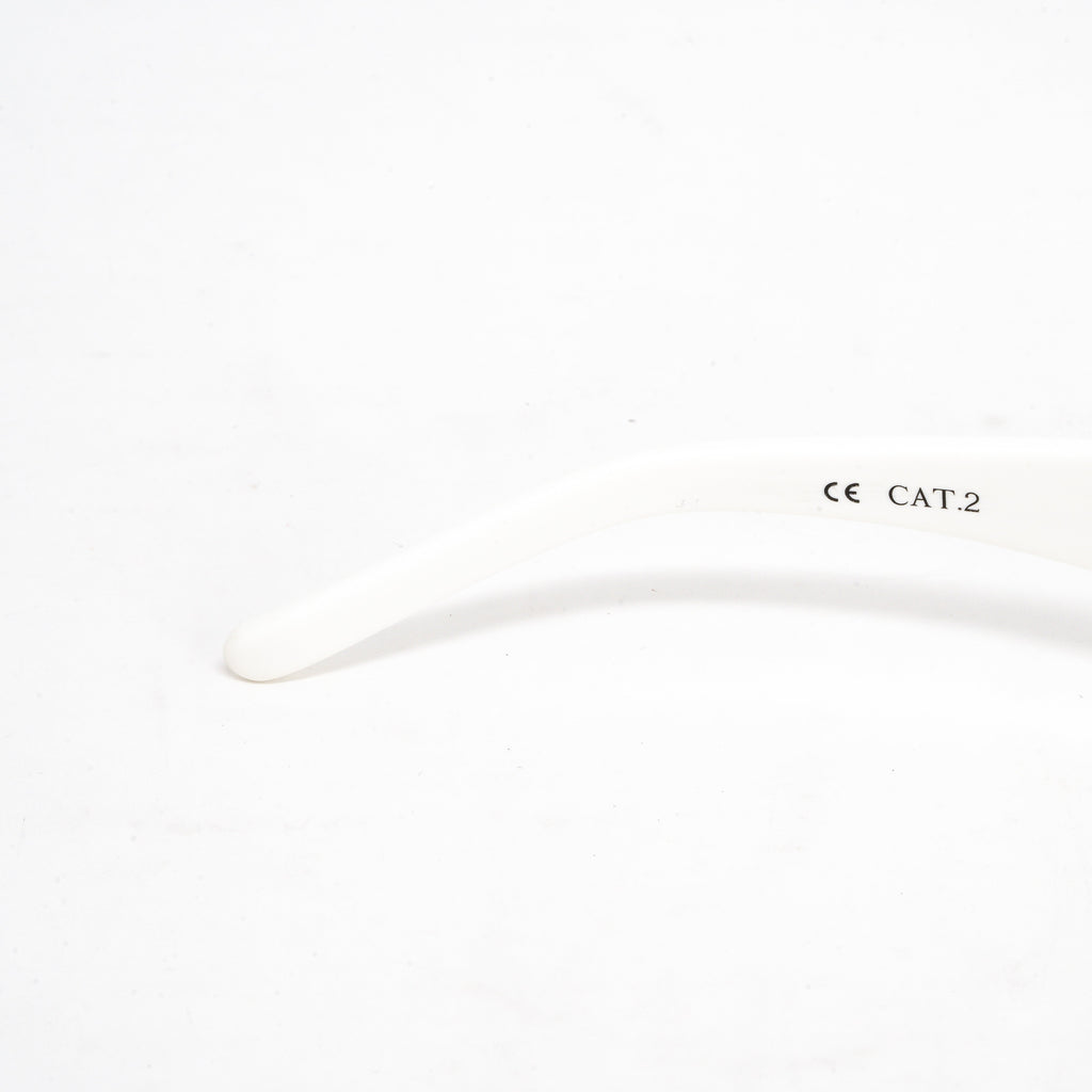 Jeremy Scott Ladies Oval White Skater Sunglasses