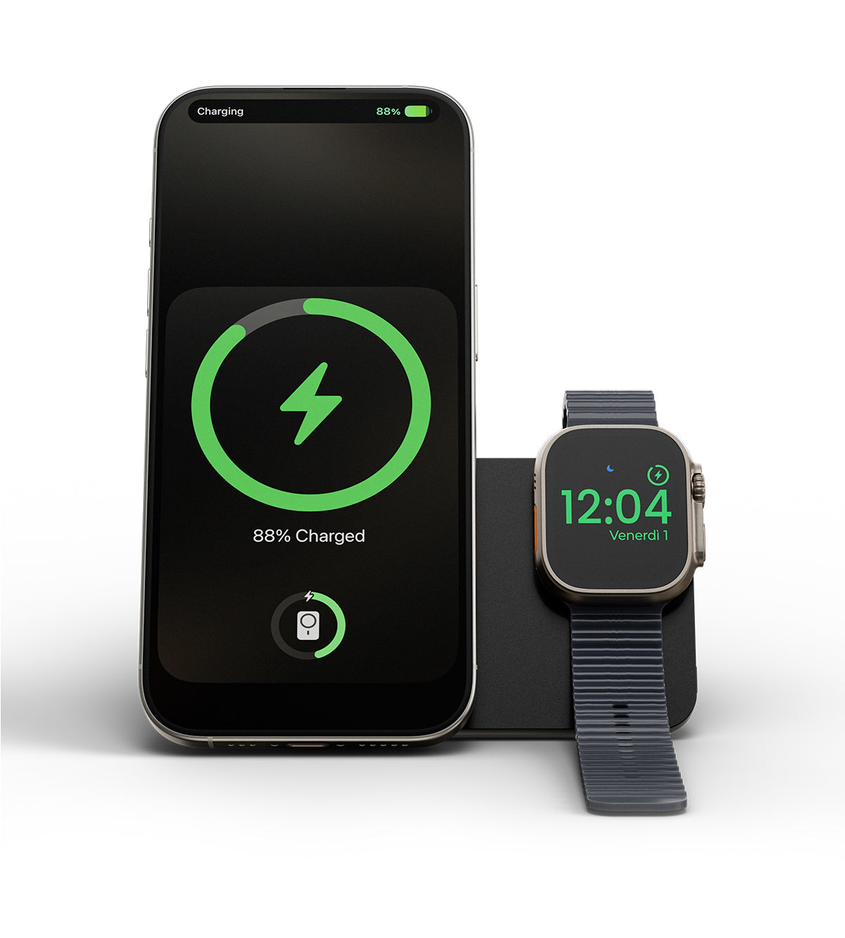 KUXIU K1 15W Fast Charging 3-in-1 MagSafe Wireless Power Bank - Black