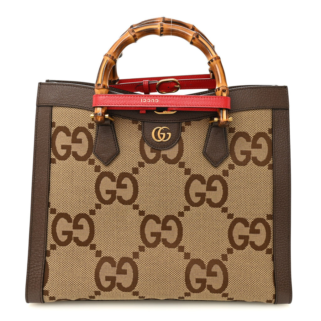 Monogram Jumbo GG Textured Dollar Calfskin  Medium Diana Tote Bag Camel Ebony New Acero Pomegranate Red