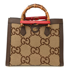 Monogram Jumbo GG Textured Dollar Calfskin  Medium Diana Tote Bag Camel Ebony New Acero Pomegranate Red