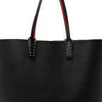 Calfskin Empire Spikes Large East West Cabata Tote Black