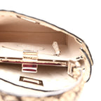 Cuoio Romano Snakeskin Selleria Mini Peekaboo Iconic Satchel White Stone