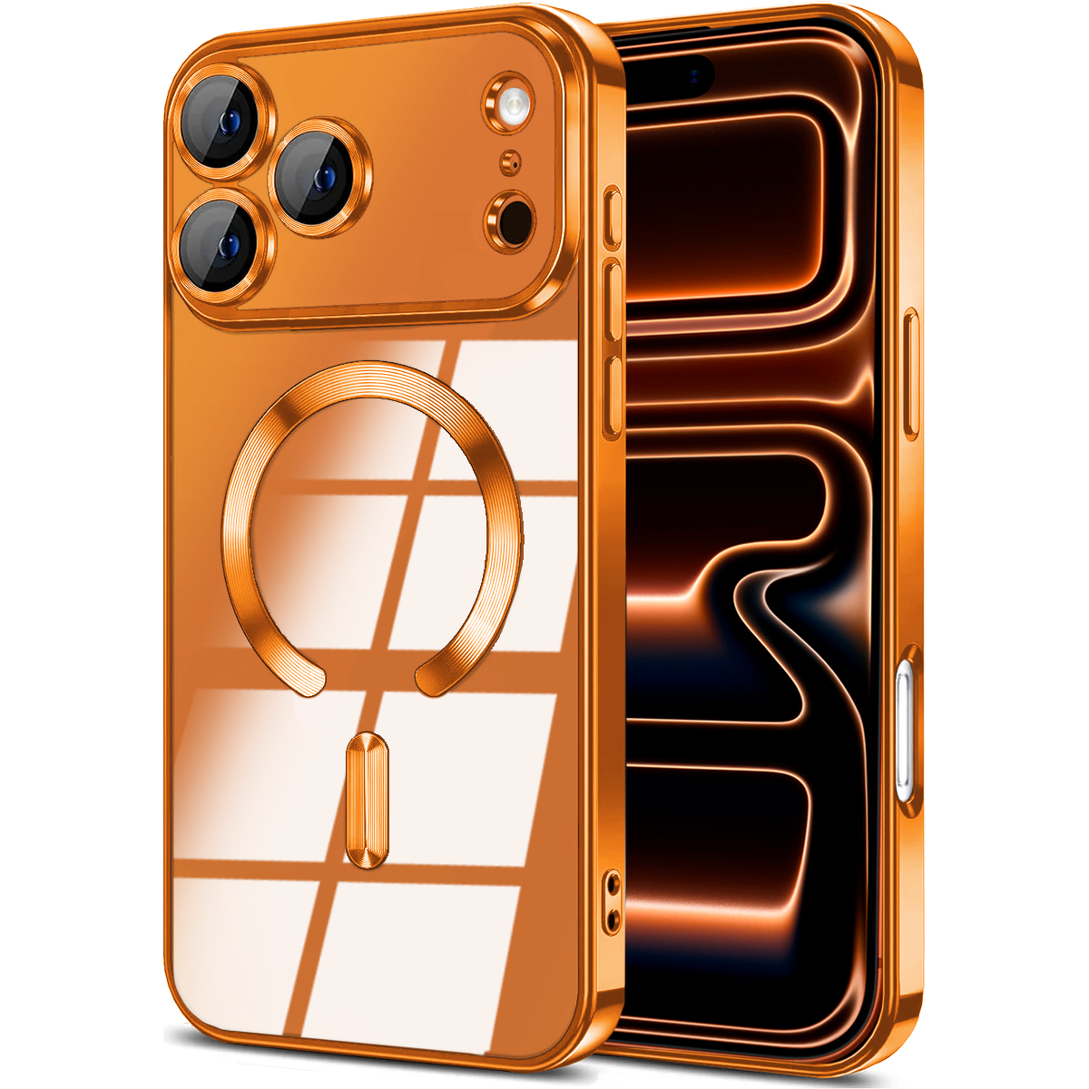 Entronix [Magnetic] Case Compatible with iPhone 17 Pro - [Clear Back] Luxury Glossy Cover