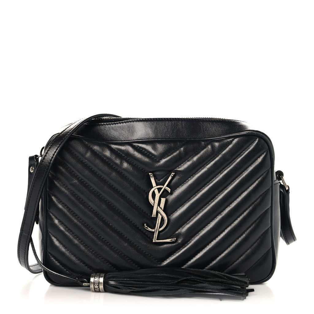 Calfskin Matelasse Monogram Lou Camera Bag Black