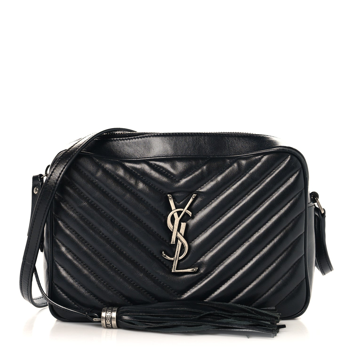 Calfskin Matelasse Monogram Lou Camera Bag Black