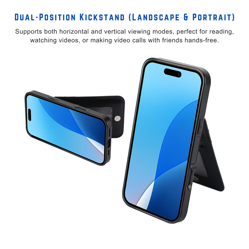 Entronix Case Compatible with iPhone 17 - [6 Slot Card Holder] Slim Leather Wallet