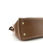 Vitello Morgan Fabric Jacquard Pequin Medium Peekaboo Iconic Satchel Foresta Tobacco Black