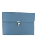 Calfskin Skull Envelope Clutch Blue
