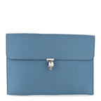 Calfskin Skull Envelope Clutch Blue