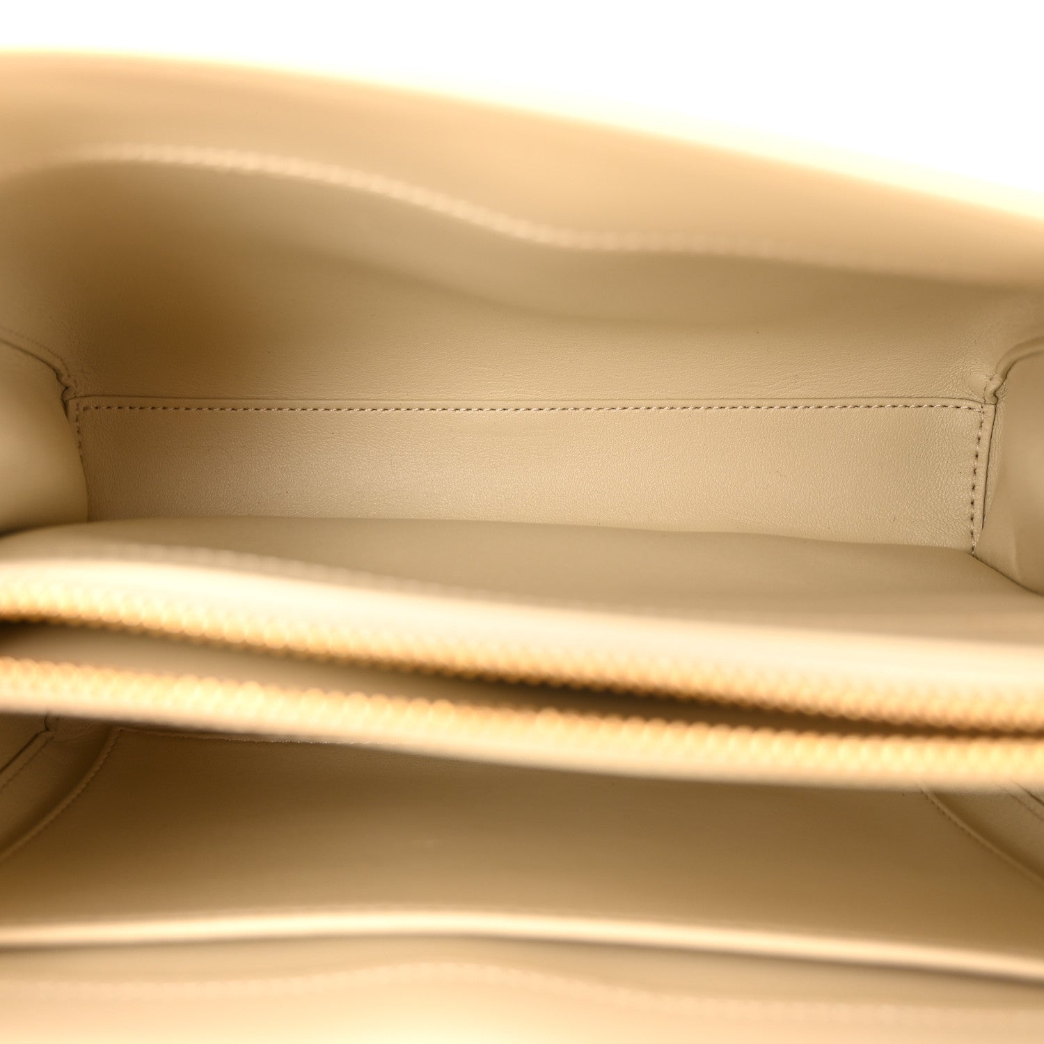 Satinated Calfskin Small 16 Top Handle Bag Beige