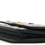 Aged Calfskin Quilted Lucky Charms 2.55 Reissue Wallet On Chain WOC Black