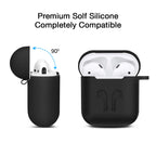 Airpod 2019 Protective Case, Precision Size, 3mm Skin, 360 Protection, Metal Keychain Hook