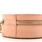 Glazed Calfskin Round As Earth Evening Bag Beige