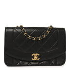 Lambskin Quilted Small Single Flap Black